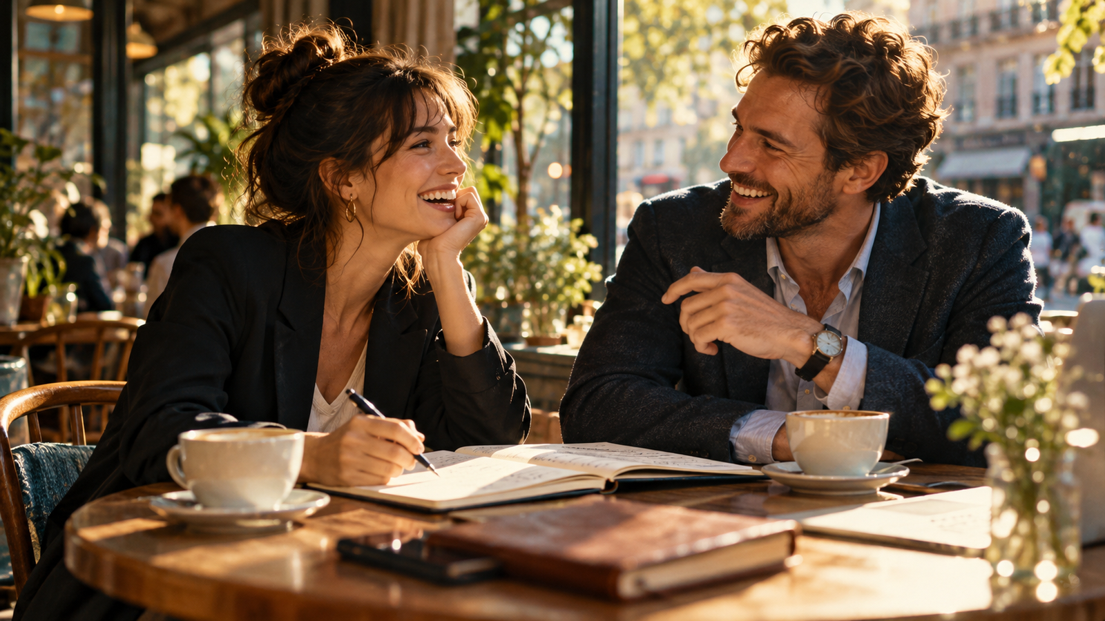 A warm conversation over coffee